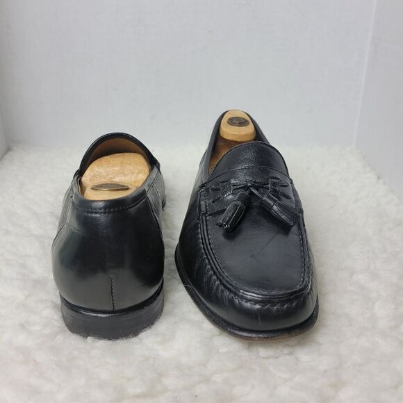 Santoni Men\'s Loafer Shoes Size 10 D Black Leather Round Toe Tassel Dress Shoes main image 5